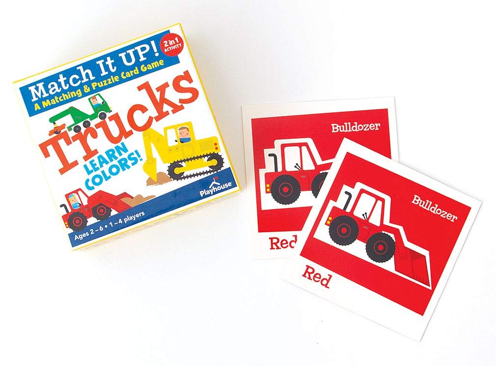 Playhouse Match it UP! Trucks Preschool Color Matching & Puzzle Card Game for Kids