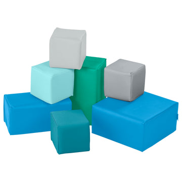 Back2School Express EarlyBuilder Foam Stacking Blocks for Toddlers - 7 Piece Soft Climbing Toys Set, Educational Building Blocks for Motor Skills
