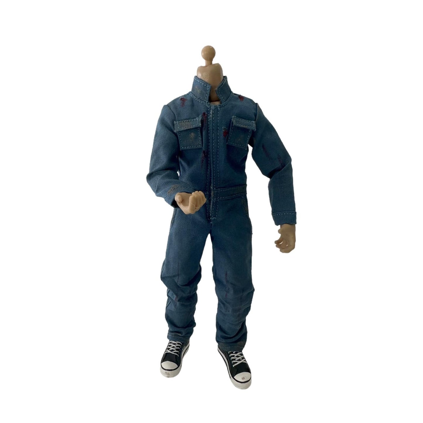 1/12 Action Figure Clothes,Jumpsuit for 6 inch Male Action Figures,6 inch Miniature Clothing (Lake Blue)