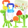 Medical-Grade Teething Toys for Babies 0-6 6-12 12-18 Months - Teethers with Baby Fruit Feeders and Baby Teethers - BPA Free/Freezer Free - Soft