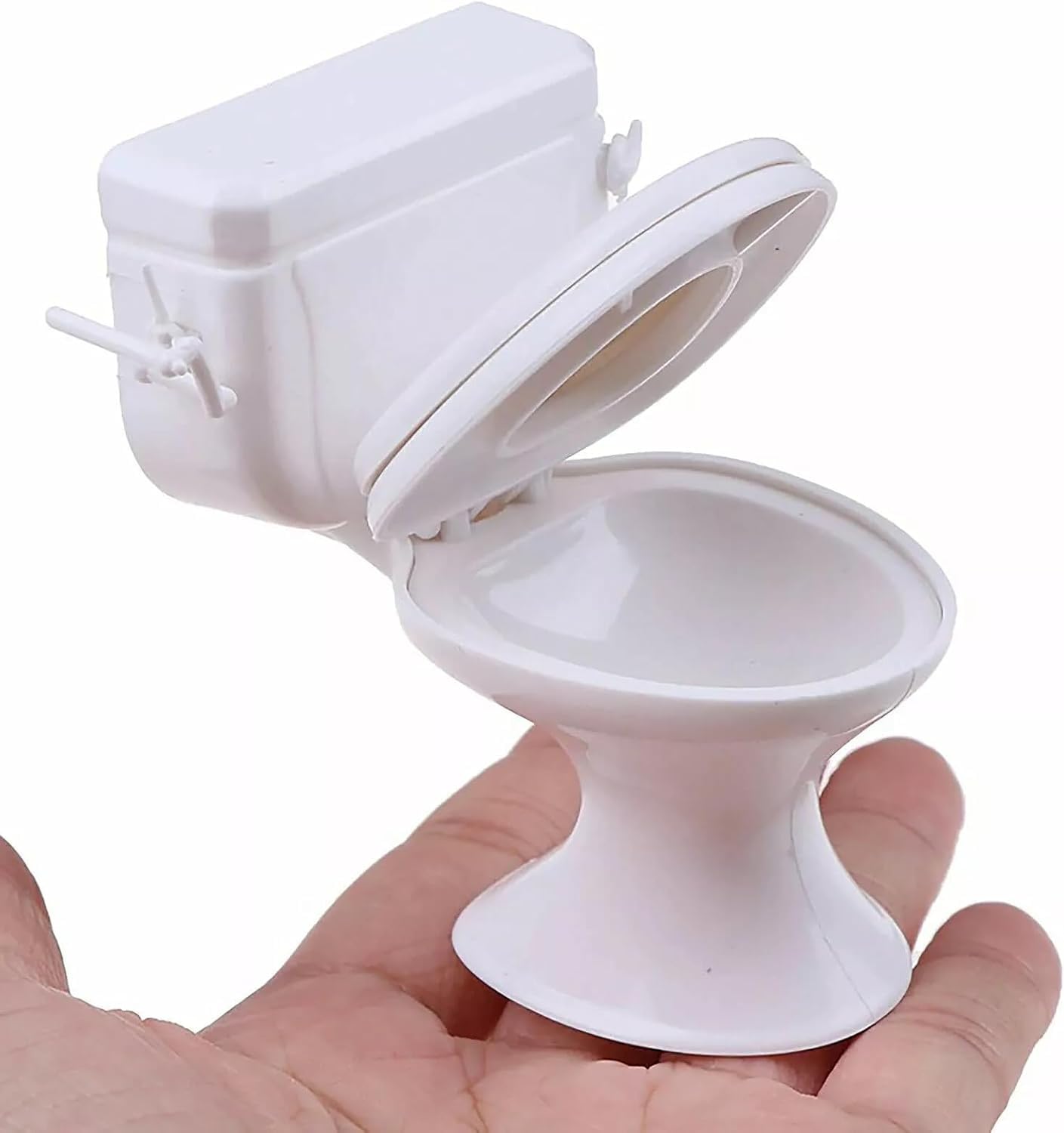 4pcs Mini Toilet Seat, Doll House Furniture 1:12 Miniature Classic Bathroom ToiletTiny Cake Topper Bathroom Furniture Dollhouse Accessories