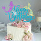 Sleyberoy Glitter Mermaid Happy Birthday Cake Topper