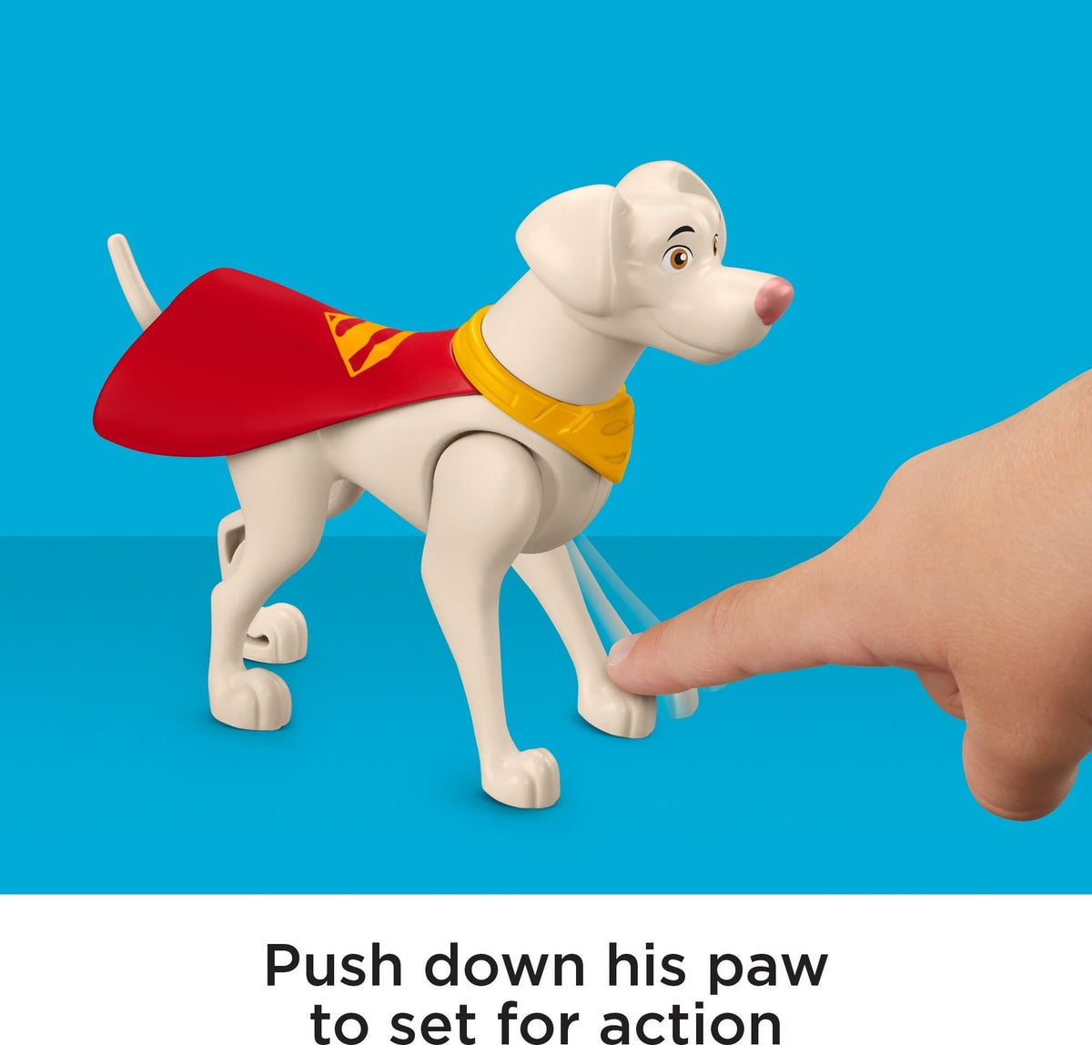 Fisher-Price DC League of Super-Pets Preschool Toy Hero Punch Krypto Poseable Figure & Accessories Set for Pretend Play Kids Ages 3+ Years