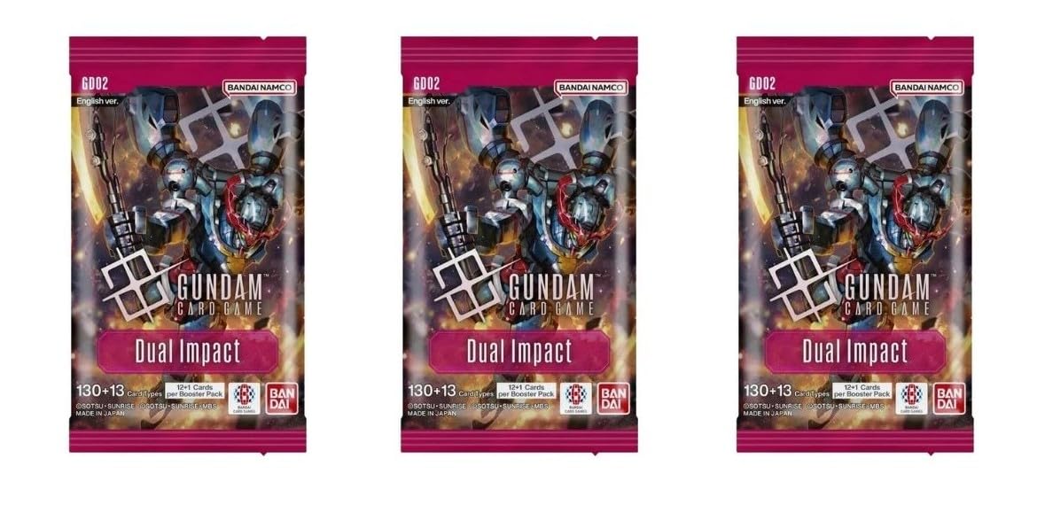 Gundam Card Game Booster Pack - Dual Impact (GD02) - 3 Packs - 36 Cards
