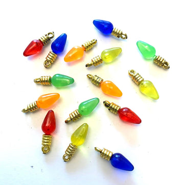 Miniature Christmas Light Bulbs, Mini Christmas Light Bulb, Dollhouse Tree Ornaments, for Christmas Ornament Supplies, Fairy Garden (48PCS) (Small