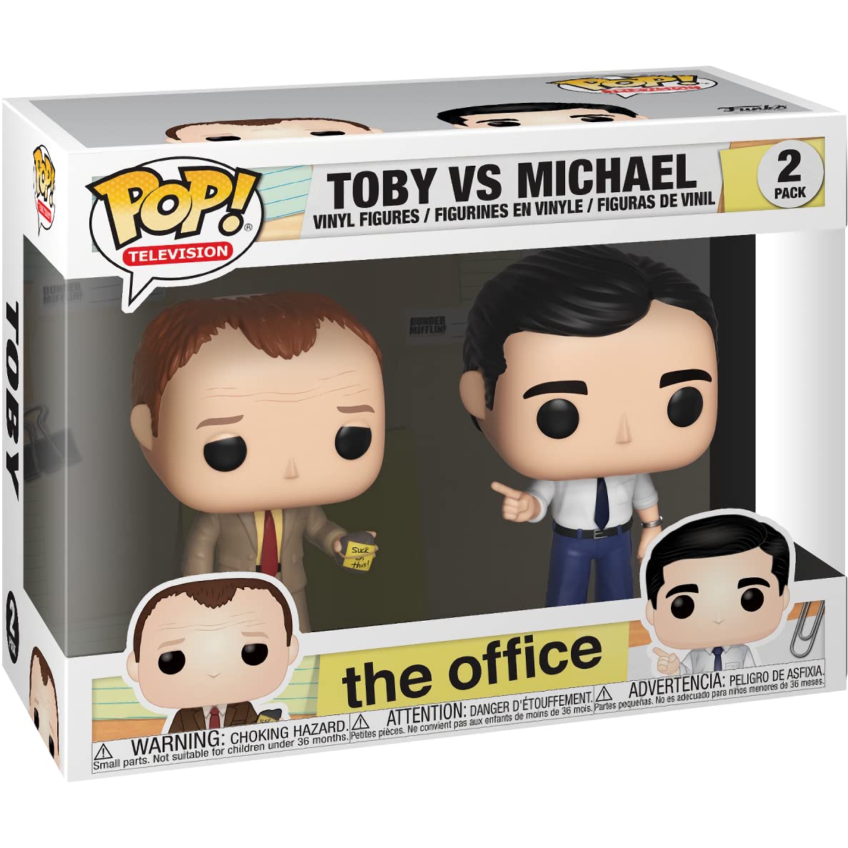 Funko Toby vs Michael: P o p ! TV Vinyl Figurine Bundle with 1 Compatible Protector (41917 - B)