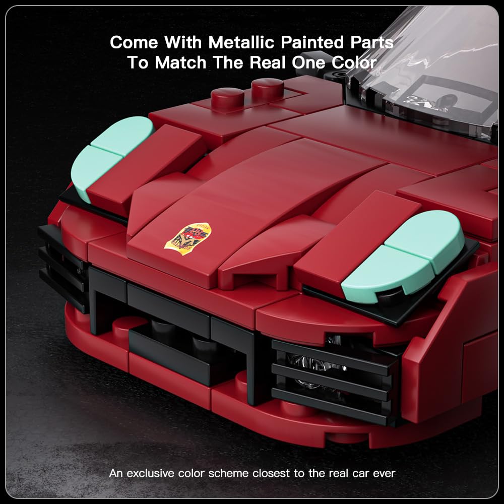 Mould King Speed Champion 911 Targa Car Building Sets with Display Case, 27060 Model Car Building Kits for Adults Kids 8+(362PCS)