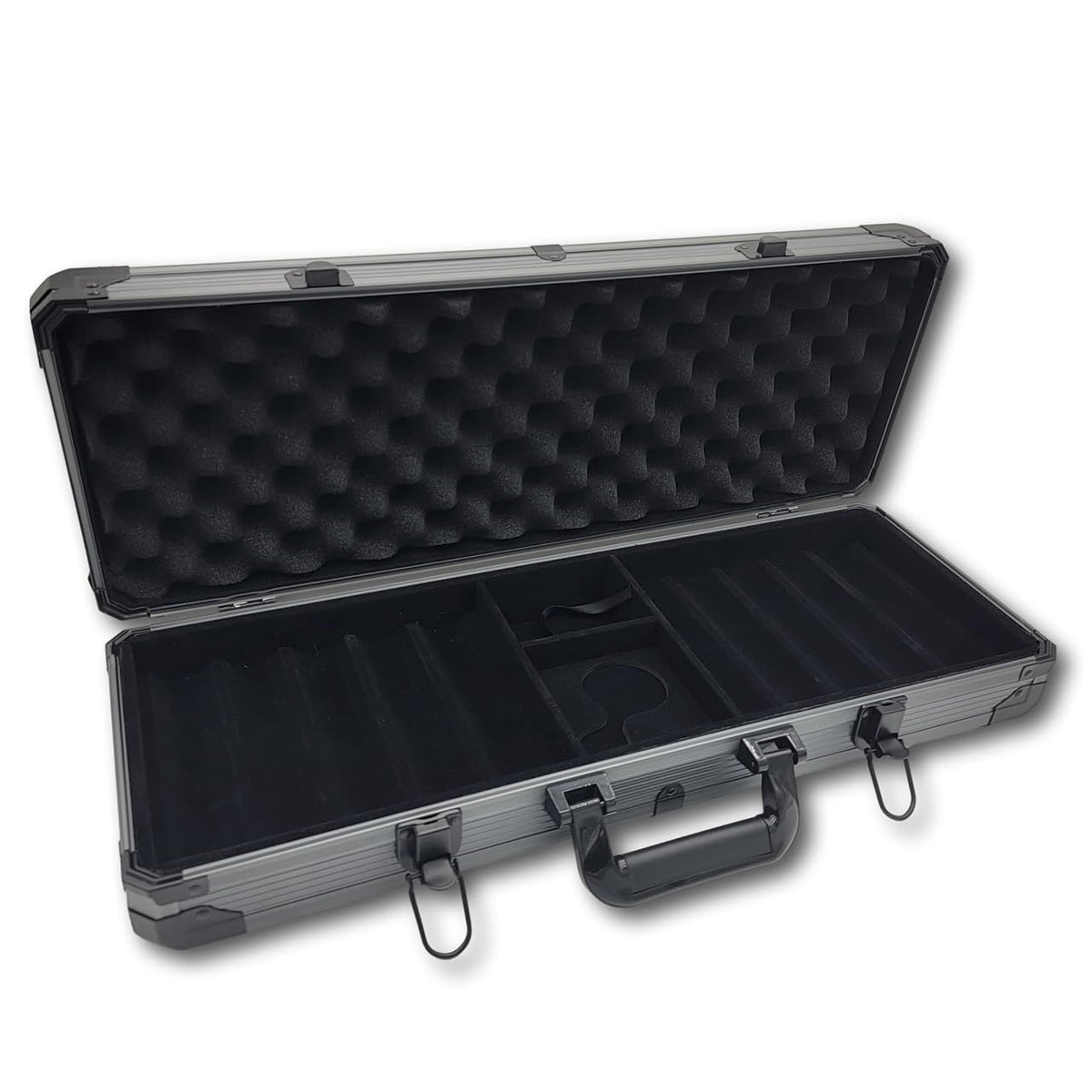 MRC POKER Deluxe Poker Chip Case Gray (500 Chips Capacity)