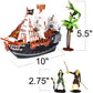 ArtCreativity 10" Pirate Boat Playset, Ship Toy with 2 Pirate Action Figures & Tree, Fun Party Favor and Summer Toy for Boys