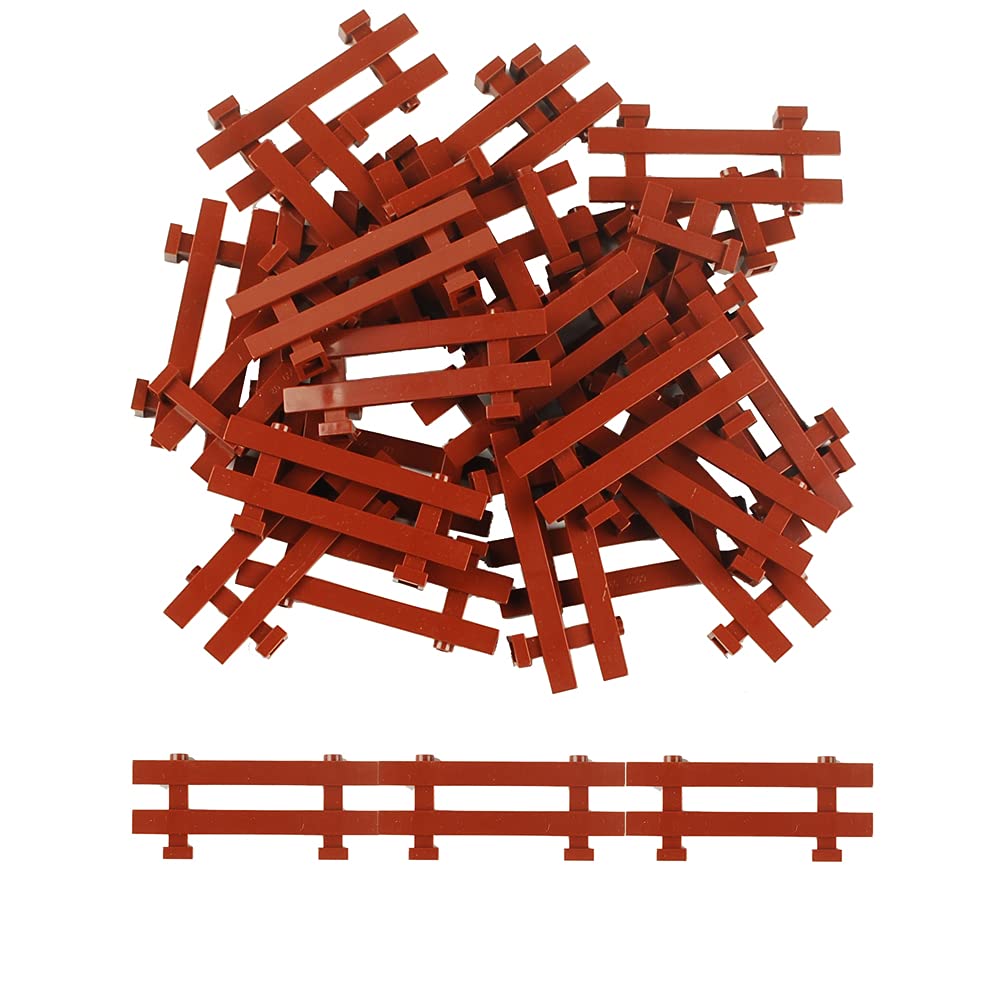 BAENRCY 50pcs Fence Building Blocks Pieces City Accessorices House Sencery Accessories House Fence Set Building Bricks Kit DIY Building Set Compatible