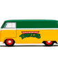 Jada Toys - Hollywood Rides TMNT 1961 VW Bus - Die-Cast Model Car - Opening Doors, Detailed Interior - 1:32 Scale Collectible - Age 8+, Green & Yellow