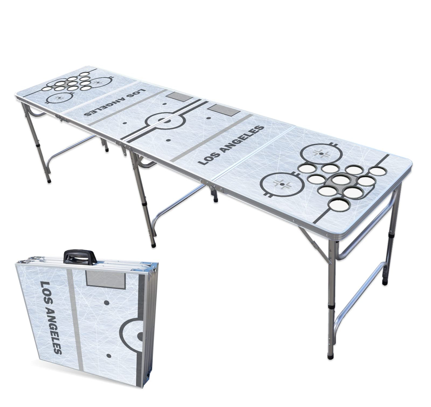 8-Foot Professional Beer Pong Table w/Cup Holes - Los Angeles Hockey Rink