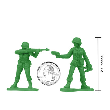 BMC Plastic Army Women - 36pc Green Female Soldier Figures - Made in USA