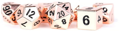 Metal Dice Polyhedral Set of 7 die (7) Copper