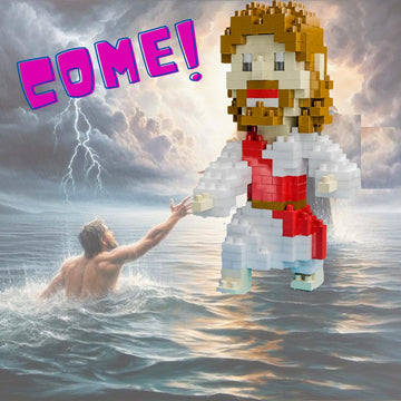 Jesus Series-Jesus Saved Peter Mini Figurine, Bible Story w/Lego, Jesus Toy, Nativity Building Set for Aged14+, Great Gift for Teenagers and Adults