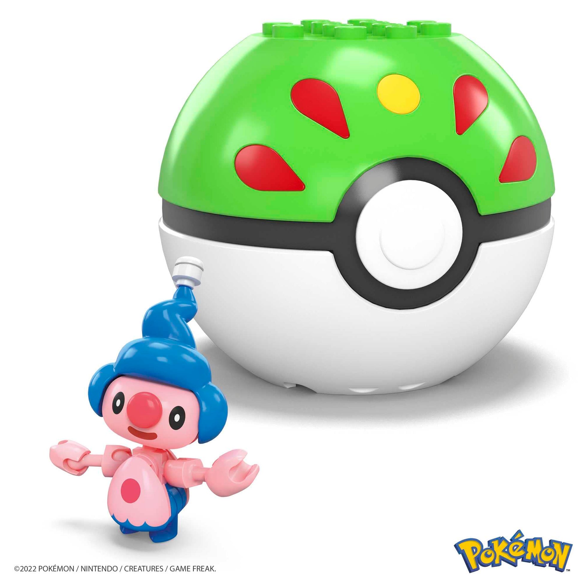 MEGA Pokemon Mime Jr. Building Set with 24 Compatible Bricks and Pieces and Poke Ball, Toy Gift Set for Ages 6 and up