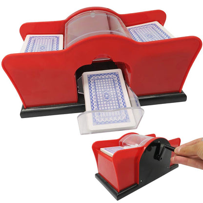Evelots Playing Card Shuffler 2-Deck Easy Hand Crank Machine for Card Games