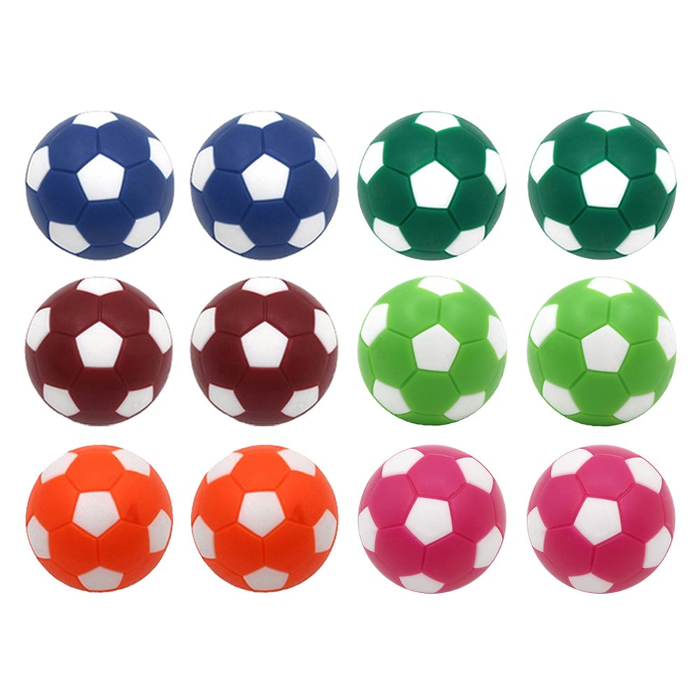 PGYUD Table Soccer Balls 36mm(1.42 Inch), 12 Pack Foosball Replacement Balls - Multicolor Mini Foosballs for Standard Tables,Foosball Table Balls