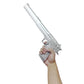 Long Barrel Chrome Foam Pistol - 17.25" Silver Fantasy Hand Cannon Prop | PU Foam Cosplay Weapon for Costume, Roleplay & Display