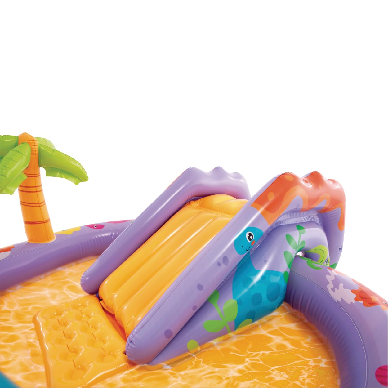 INTEX Dino Park Inflatable Kiddie Pool: Inflatable Kids Pool with Water Sprayer and Slide - Splash Pad - 79" x 62" x 27" - Ages 3+