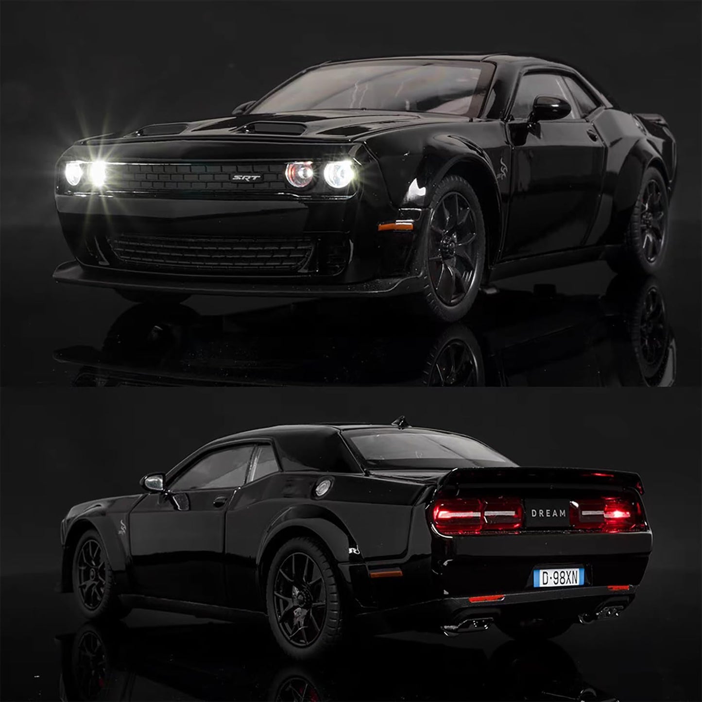 ERBADIHAGO Toy Car Model 1/32 Alloy Model Car with Light and Sound Collectible Model Cars Pull Back Toy Vehicles for Boys Children Age 3 + Year Old