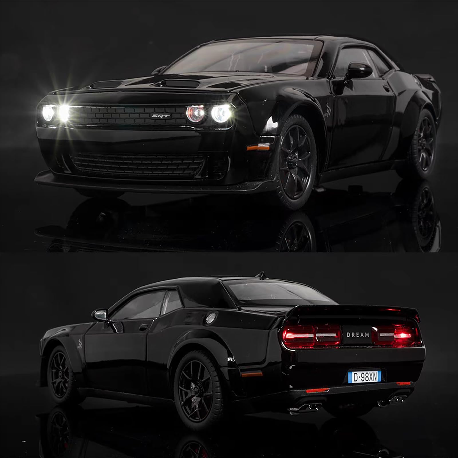 ERBADIHAGO Toy Car Model 1/32 Alloy Model Car with Light and Sound Collectible Model Cars Pull Back Toy Vehicles for Boys Children Age 3 + Year Old