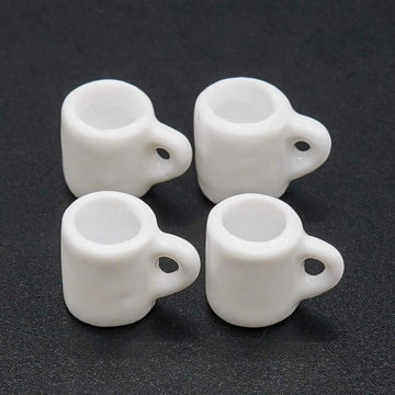 4Pcs White 1/12 Miniature Coffee Mugs Dollhouse Decoration Accessories, DIY Doll House Kit