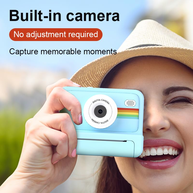 Instant Camera, Selfie Kids with 1080P Videos, Holiday Birthday Gifts for Kids Age 3-12, Toddler Portable Travel Print Digital Camera Toy for Boys