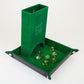 FanRoll by Metallic Dice Games Fold Up Dice Tower: Green, Role Playing Game Dice Accessories for Dungeons and Dragons