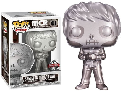Funko - Skeleton Gerard Way Pop! Vinyl Figure, Metallic, Black and Gray, Modern, Indoor Decoration, Collectible, 4.72 x 2.5 x 6.3 Inches