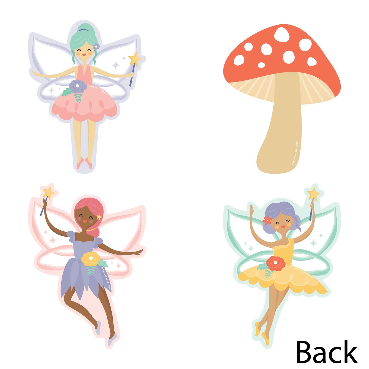 Big Dot of Happiness Let’s Be Fairies - Mushroom Decorations DIY Fairy Garden Birthday Party Essentials - Set of 20