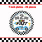 126pcs Race Car 2nd Birthday Party Decorations - White and Black Checkered Racing Car Two Fast Dessert Plates Napkins Cups Straws Table Cloth for Kids