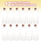 ArtCreativity 12pcs/2oz Plastic Sand Art Bottles with Corks - 3.75” Bulk Sand Art Bottles for Sand Art Kit, Message in a Bottle, Wedding Invitations