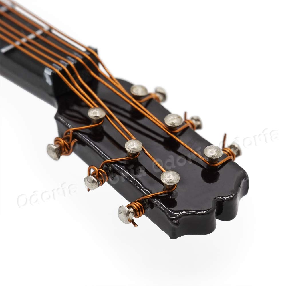 Odoria 1/12 Miniature Guitar Dollhouse Musical Instruments Accessories, Wood Color