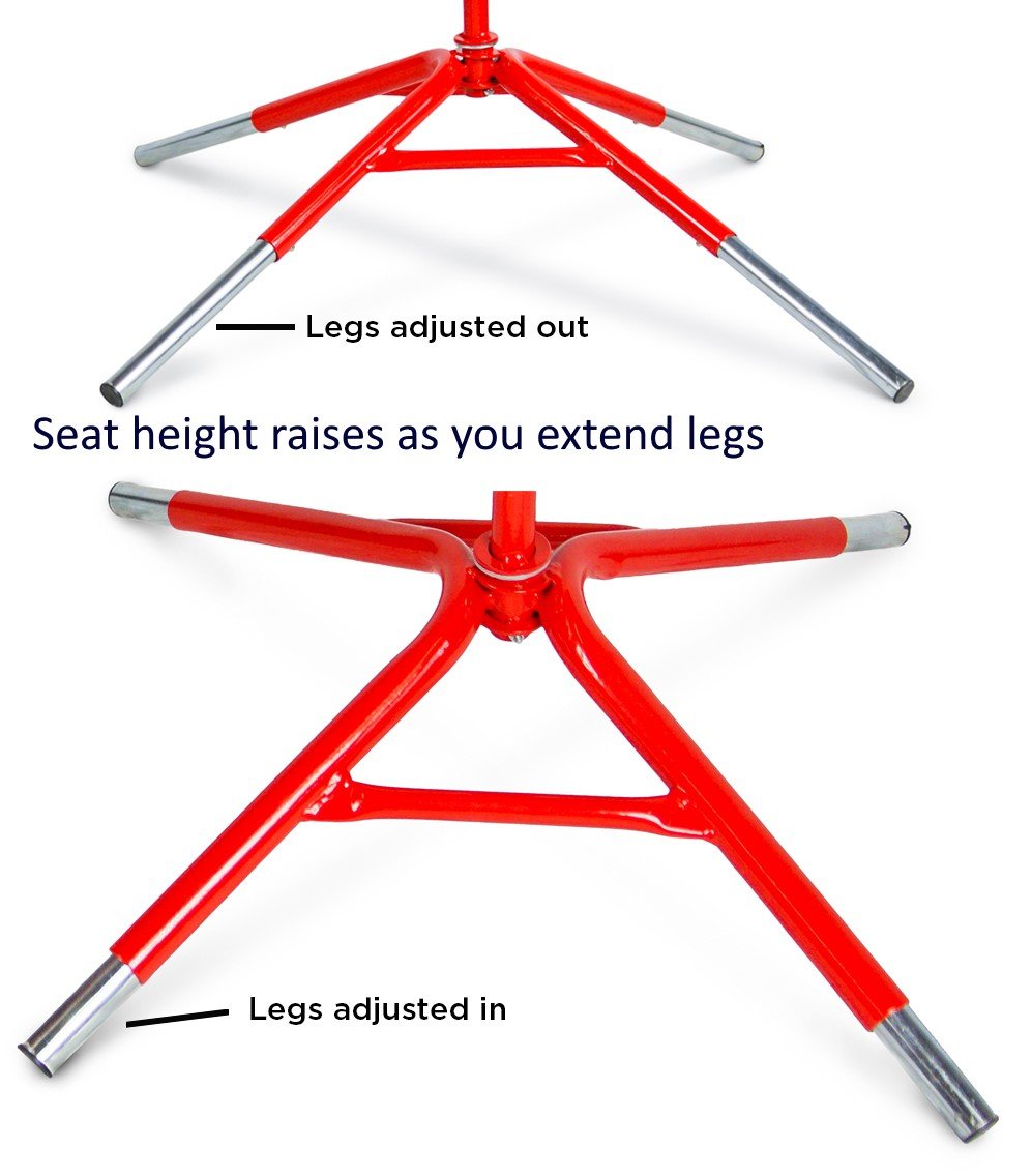 Childrensneeds.com Sand Digger Ride on Toy with Telescoping Adjustable Legs That Raise Seat Height and Stabilize Backhoe (Red)