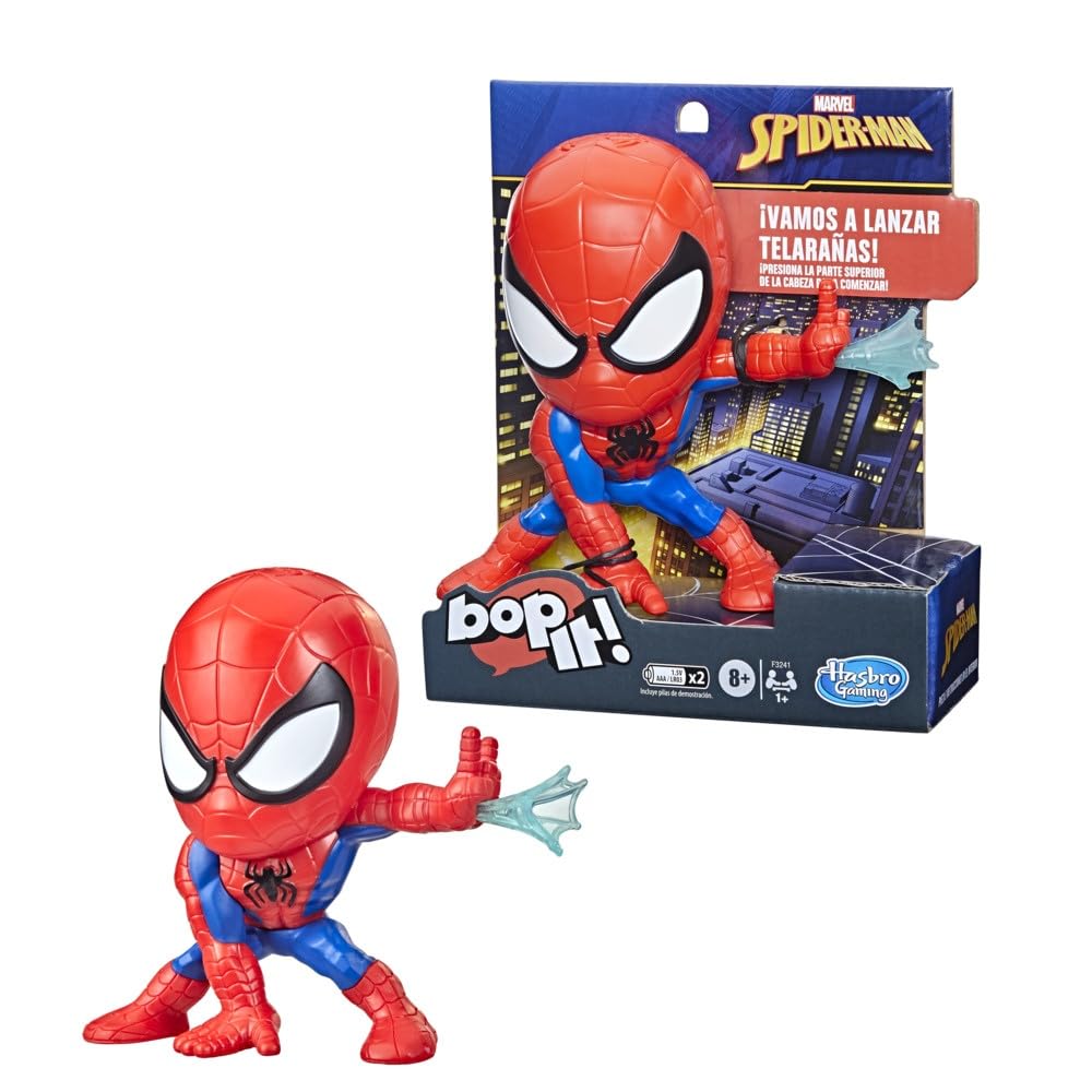 Hasbro Gaming Bop It! Marvel Spider-Man Edition Game, Spider Man Game, Marvel Toys, 1 or More Players, Ages 8 and Up