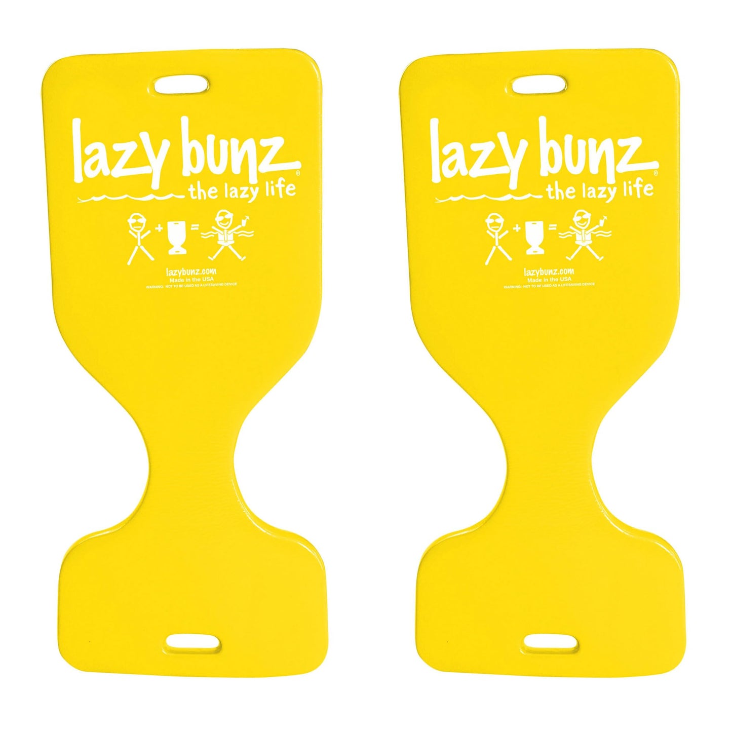 TRC Recreation Lazy Bunz Foam Water Saddle Pool Float, Lounger for Swimming Pool, Lake, River, and Beach Essentials, 2 Pack, Yellow