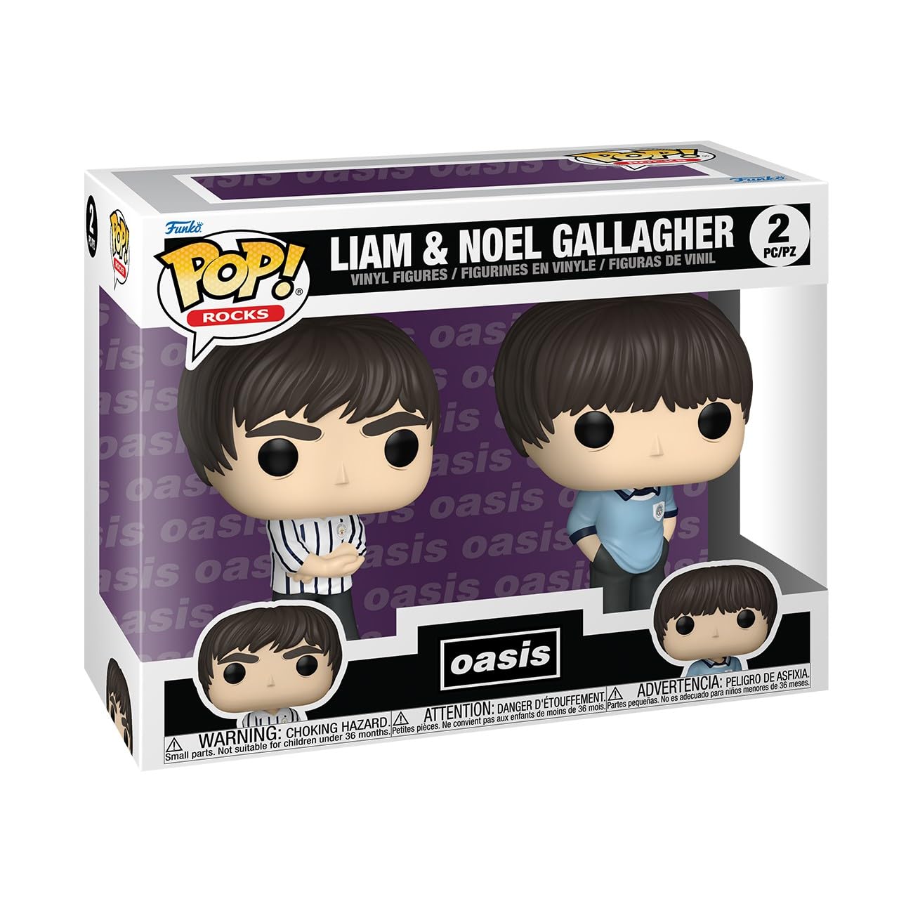Funko Pop! Rocks: Oasis - Liam & Noel Gallagher, 2-Pack - Collectable Vinyl Figure - Gift Idea - Official Merchandise - Toys for Kids & Adults - Music