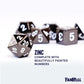FanRoll 16mm Metal Polyhedral DND Dice Set: Sterling Gray, Role Playing Game Dice for Dungeons and Dragons