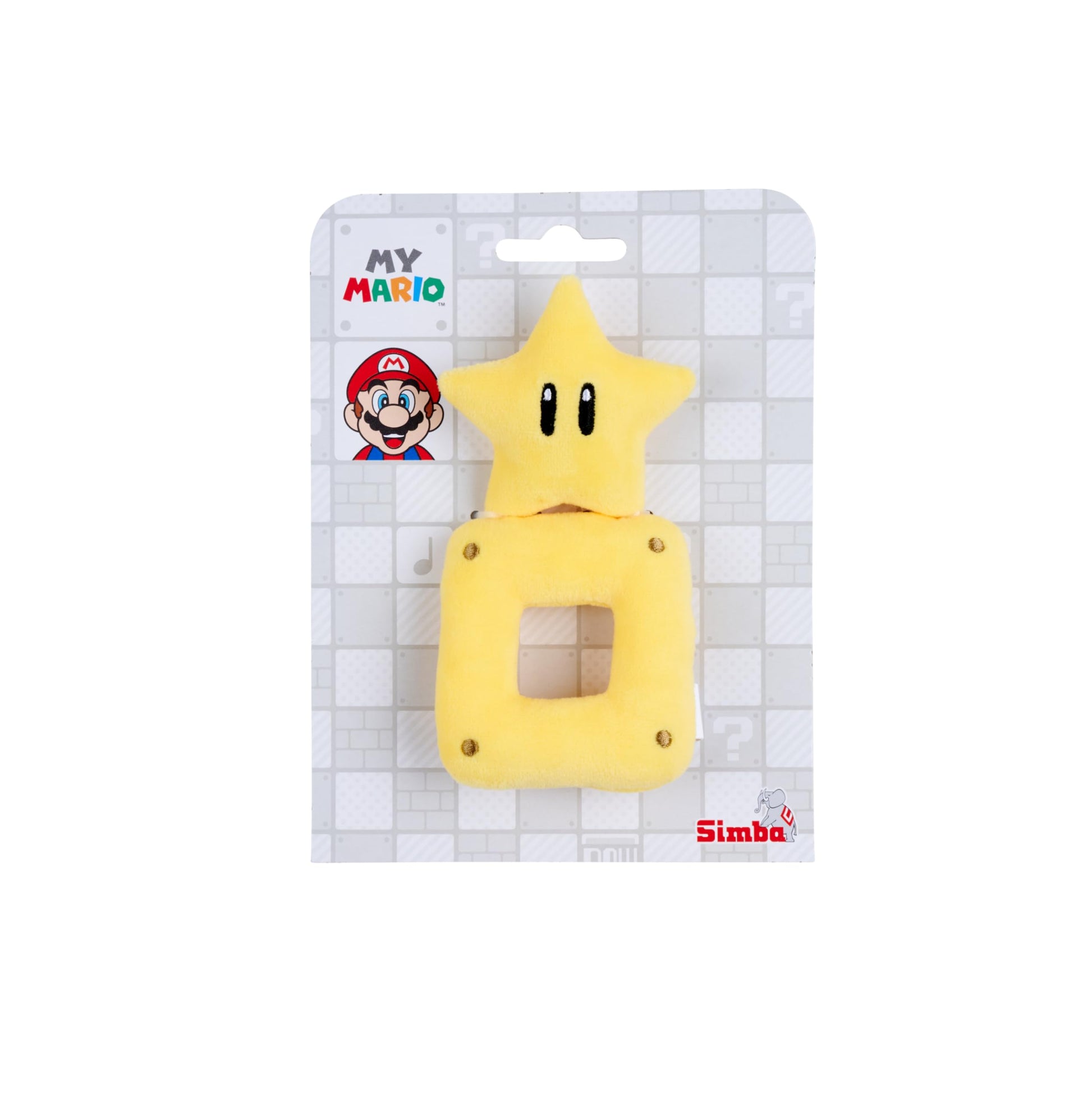 Simba My Mario Baby Plush Rattle - 6-Inch Star Sensory Grab Toy for Infants