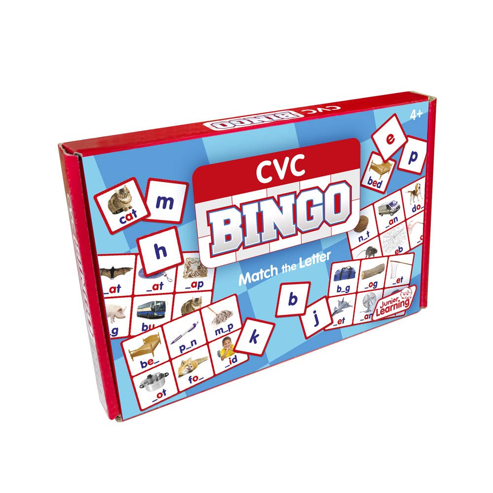 Junior Learning CVC Bingo - Educational Word Games & Reading Set