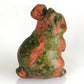 Bosfante 2" Unakite Rabbit Statue for Fertility&Abundance,Bunny Figurine for New Beginnings,Bunny Decor for Homes &Offices