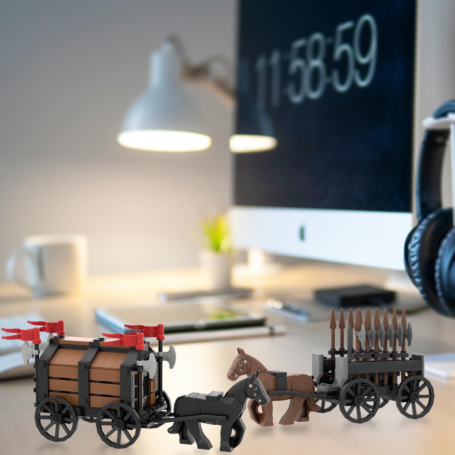 Koowants Medieval Ancient Castle Carriage Building Blocks,Ancient Military Weapons Chariot Building Bricks,Medieval Castle Building Set,MOC Medieval