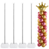 AooeDomi Metal Balloon Column Kit Set of 4, Reusable Telescopic Design with Base, Height Adjustable from 1.5 to 7 Ft, Balloon Stander for Party