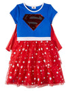 DC Comics Big Girls Supergirl Sequin Dress with Cape (X-Large 14/16) Multi