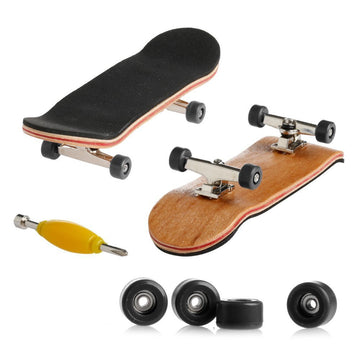 Lottoyday Mini Maple Wooden Pro Fingerboards, Finger Skateboard Toy Set -1 Pack (Black)