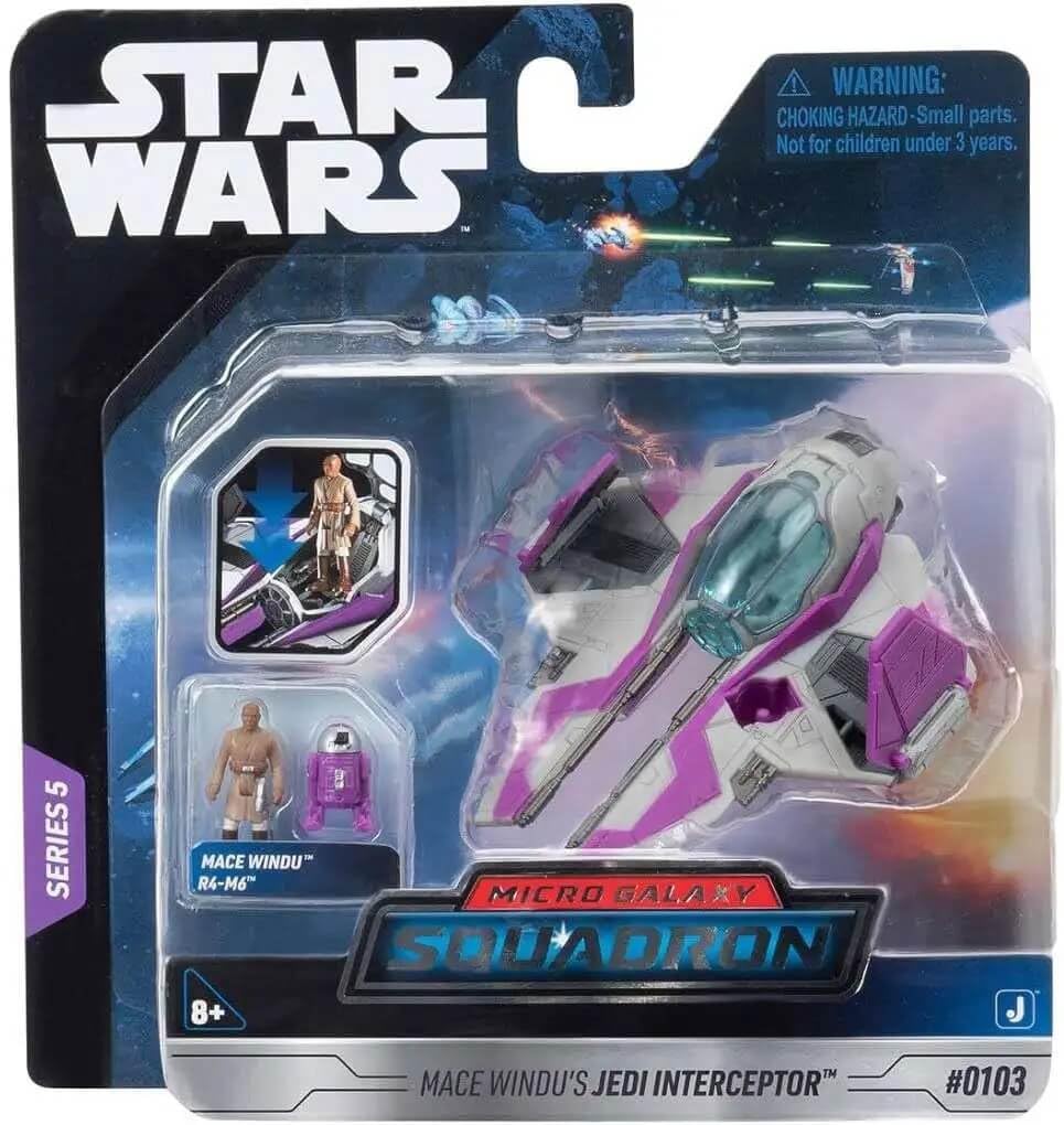 STAR WARS Spacecraft Toy Vehicle Mace Windu's Jedi Interceptor - 8+ Years
