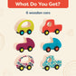 B. toys Wooden Toy Cars Set, Free Wheee-Lees, 6 Mini Vehicles, Wood Toys
