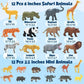 24Pcs Safari & Zoo Animals Figures, Realistic Plastic Animal Toys Set for Kids 1 2 3, Educational Jungle Animals Figures Playset, Party Supplies