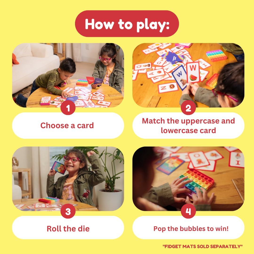 The Fidget Game ABC Flash Card Game, Learn Uppercase & Lowercase Letters